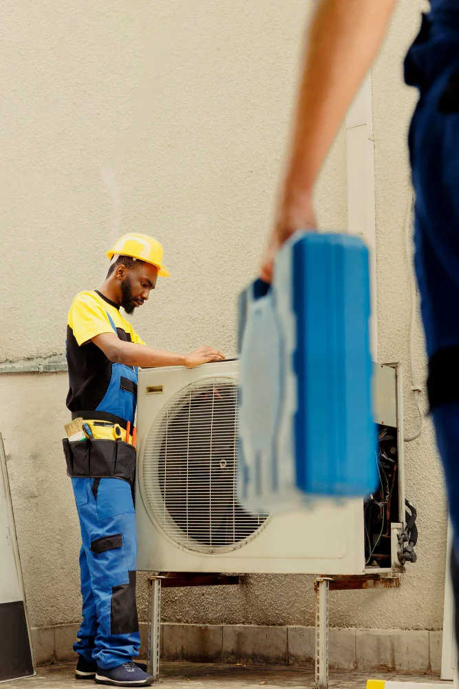 person working on HVAC