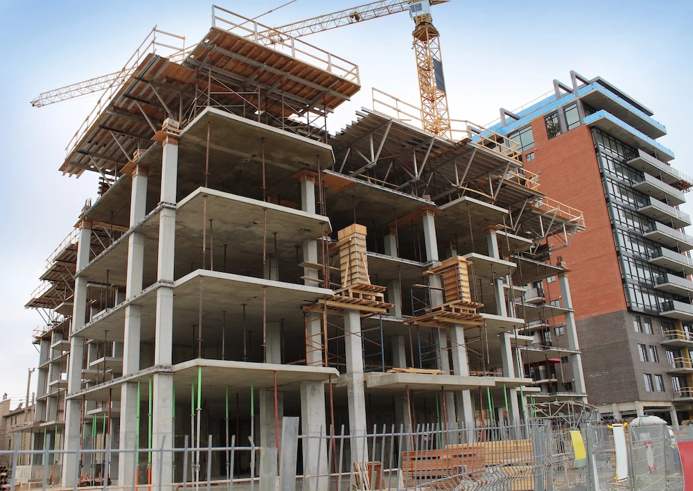 commercial building being constructed